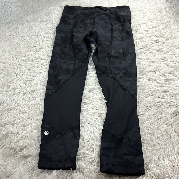 Lululemon Pace Rival Crop *22" Incognito Camo Multi Grey / Black - Picture 5 of 7
